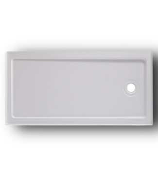 50018 Right White Shower Base 60"W x 32"L