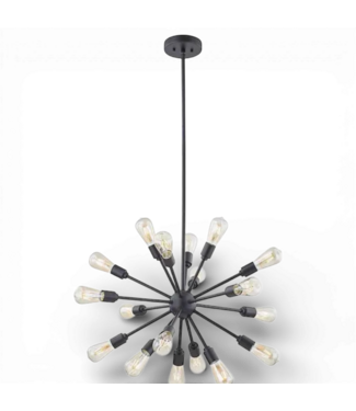 50049 Matte Black 18-Light Sputnik Hanging Light
