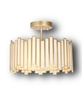 50062 Hemaal 3-Light Gold Semi-Flush Mount Light