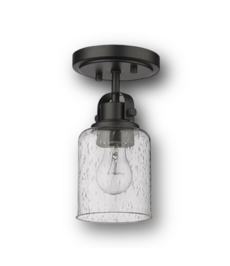 50073 Black 1-Light Semi-Flush Mount Light