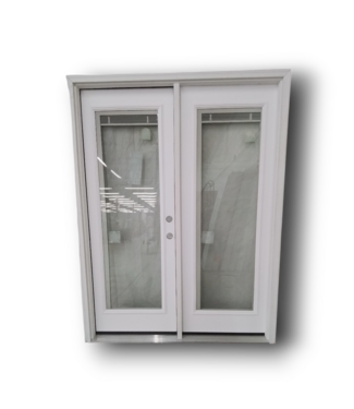 50074 Steel French Patio Door with Blinds 60"W x 80"H