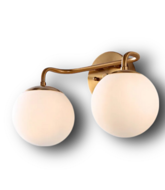 50077 Polished Gold 2-Globe LED Vanity Light