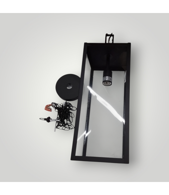 50087 Matte Black  Outdoor Hanging Pendant Light 22"H