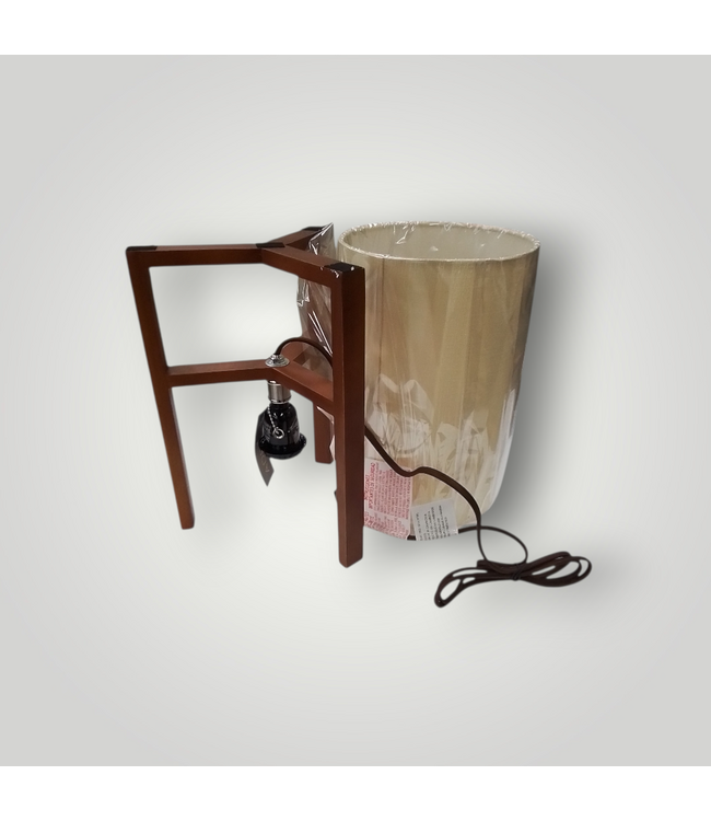 50088 17" Walnut Birch Wood LED Table Lamp