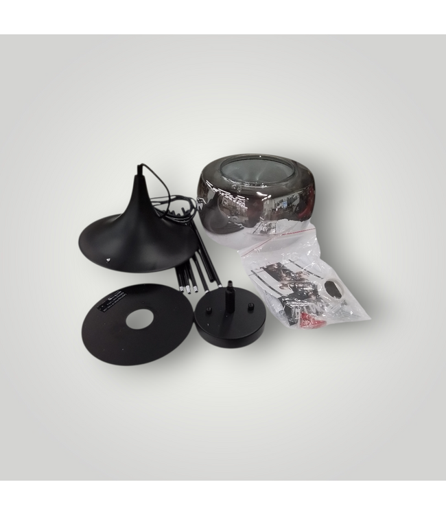 50093 Black Medium Hanging Pendant Light 12"W