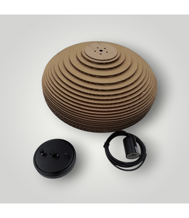 50102 1 -Light Matte Black Paper Metal Chandelier