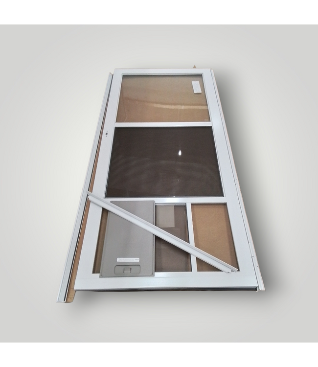 50126 White Storm Door with Pet Door 36"W x 81"H
