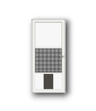 50126 White Storm Door with Pet Door 36"W x 81"H