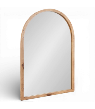 50128 Modern Burlwood Arched Mirror 22'W x 32"H