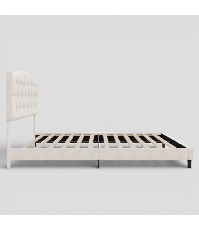 50147 Queen Beige Bed Frame With Headboard