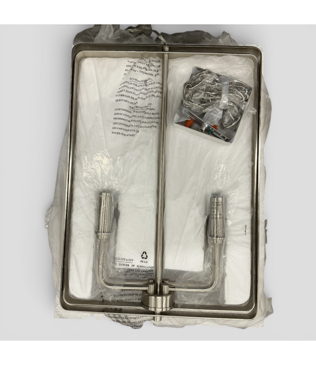 50166 4-Light Brushed Nickel Cage Steel Chandelier