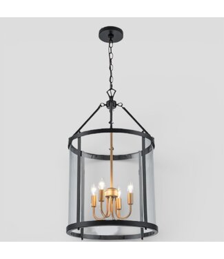 50169 Black 4-Light Metal Chandelier
