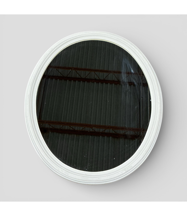 50187 Oval White Framed Wall Mirror 24.5"W x 30.5"H