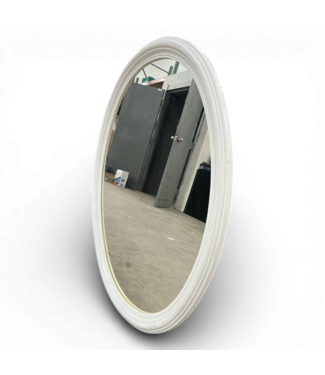 50187 Oval White Framed Wall Mirror 24.5"W x 30.5"H