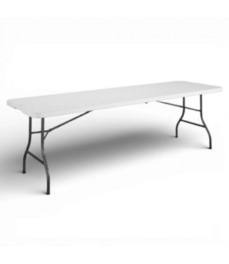 50189 White Resin Straight Table 8'