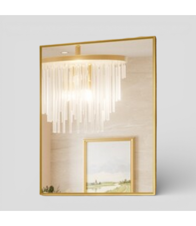50266 Brushed Gold Framed Wall Mirror 30"W x 36"H.