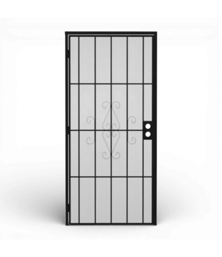 50290 36-in x 81-in Black Steel Security Screen Door