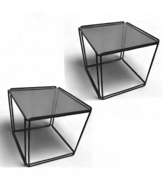 50328 Set of Glass End Tables 19"W x 20 "L x 17"H
