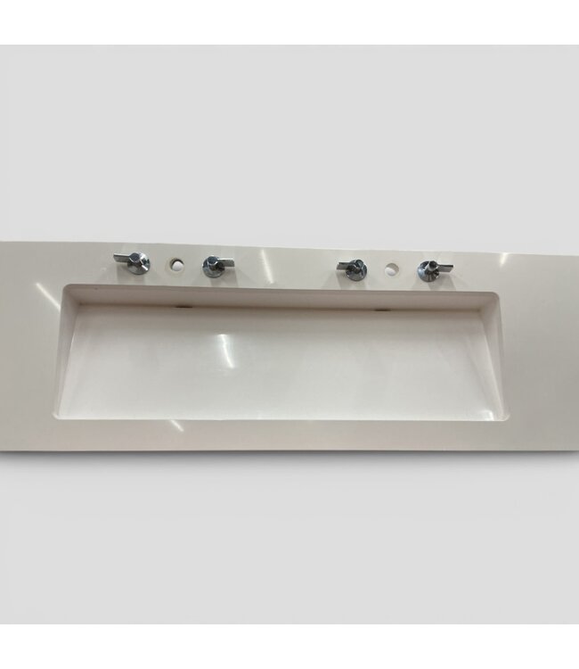 50341 White Caesarstone Large Vanity Top 120.25"L