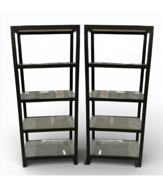 50344 Black 5-Tier Shelving Unit Set of 2