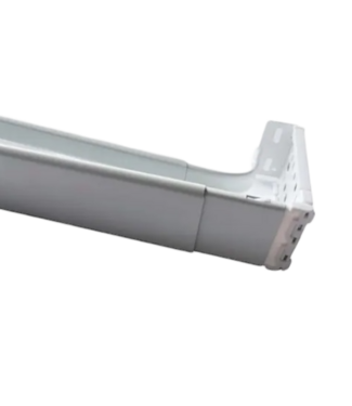 50378 White Steel Wide Pocket Curtain Rod 66"-120"
