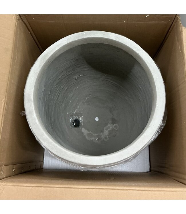 50397 Round Brown Concrete Indoor/Outdoor Planter