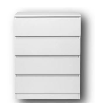 50420 White 4 Drawer Standard Dresser