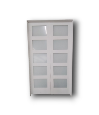 50425 Prehung Frosted Glass French Doors 57"W