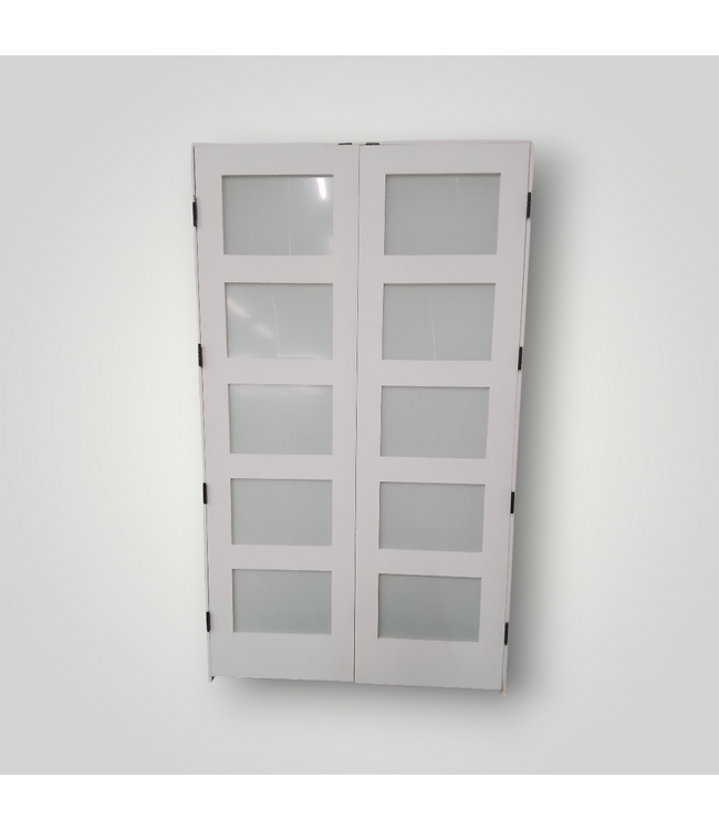 50425 Prehung Frosted Glass French Doors 57"W