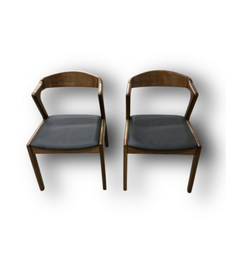 50454 Walnut Mid-Century Modern Chair Set of 2