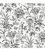 50455 Black Vinyl Floral Vinyl Wallpaper 30.75 sq. ft.