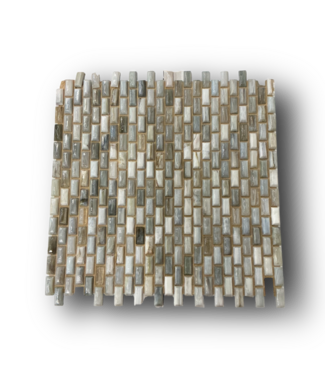 50461 Bari Pearl Mini Mosaic Line Glass Tiles 6-Boxes