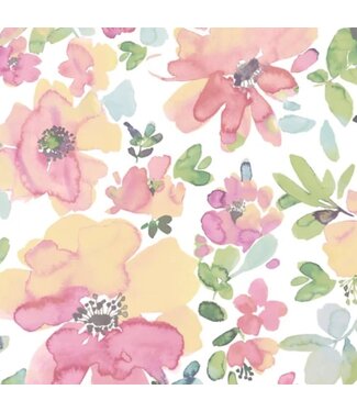 50464 Pink Floral Vinyl Wallpaper 30.75 sq. ft.
