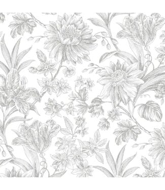 50468 Silver Botanical Vinyl Wallpaper 30.75 sq. ft.