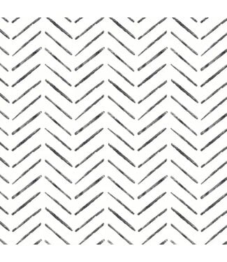 50467 Black Chevron Vinyl Wallpaper 30.75 sq. ft