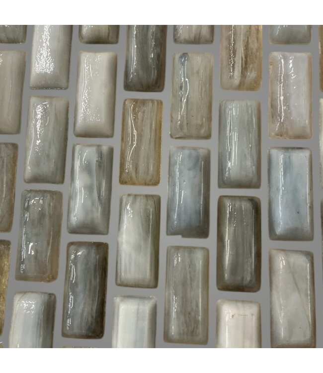 50461 Bari Pearl Mini Mosaic Line Glass Tiles 6-Boxes