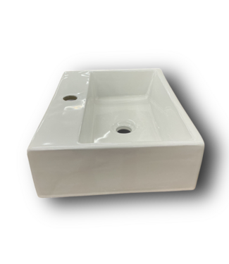 50470 White Rectangle Wall Mount Sink 14.2"
