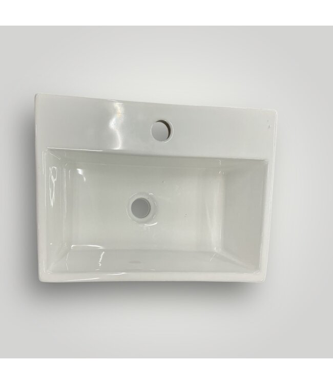 50470 White Rectangle Wall Mount Sink 14.2"