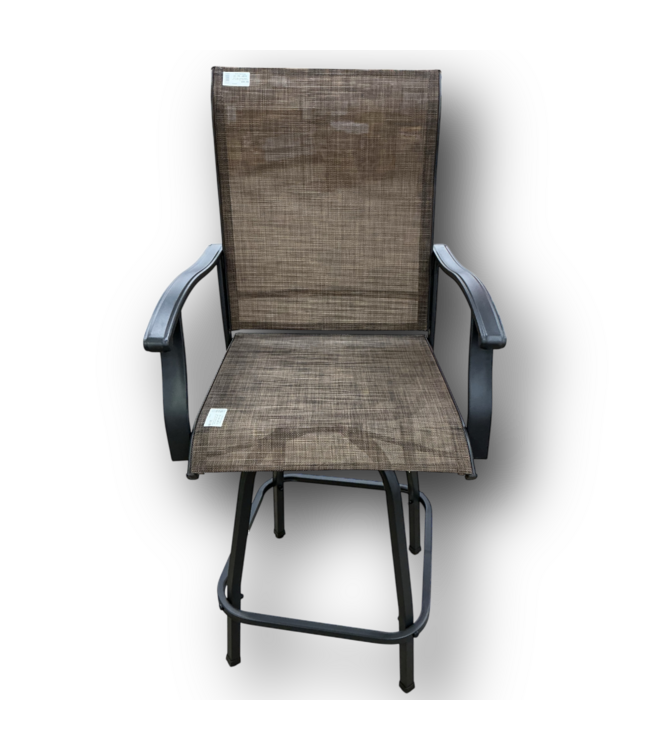 48070 Nuu Garden Brown Patio Swivel Bar Chairs Set of 2