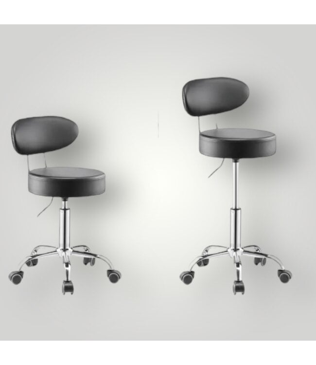 50492 Black Shop Stool with Backrest