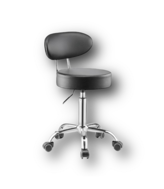 50492 Black Shop Stool with Backrest