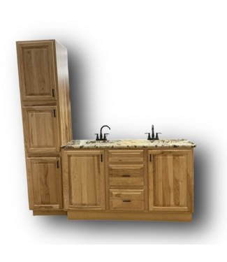 50498 Natural Hickory Vanity with Pantry