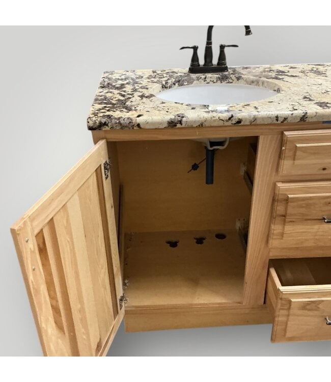 50498 Natural Hickory Vanity with Pantry