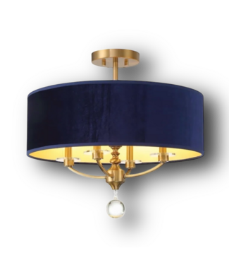 50523 4 -Light Satin Brass Semi Flush Mount Light 21"