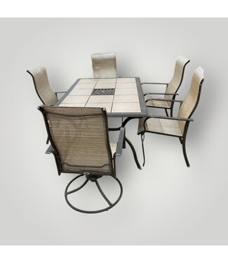 50572 Tiled Top Patio Table and  5 Chairs