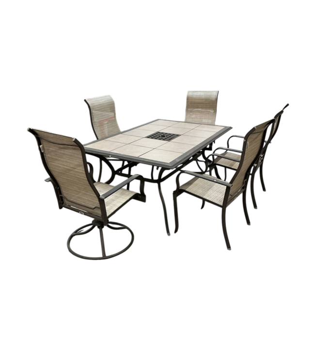 50572 Tiled Top Patio Table and 5 Chairs