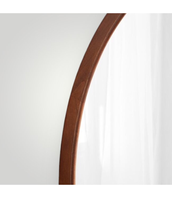 50578 Hogan Oval Walnut Brown Framed Wall Mirror