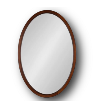 50578 Hogan Oval Walnut Brown Framed Wall Mirror