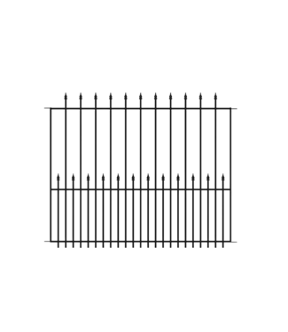 50610 Black Steel No Dig Decorative Fence Panel