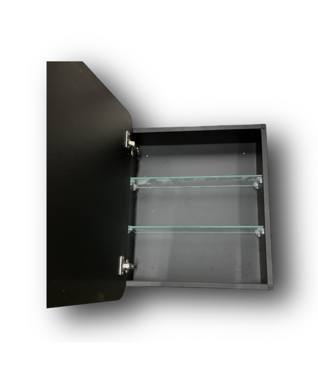 50628 Matte Black Mirrored Medicine Cabinet 20" x 26"